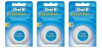 Зубная нить Oral-B EssentialFloss вощеная мятная, 50 м, 3 уп