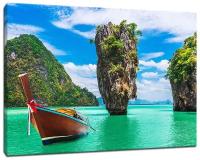 Картина Уютная стена "Лодка у острова Джеймса Бонда в Таиланде" 90х60 см