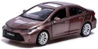 Машина металлическая TOYOTA COROLLA HYBRID, 1:43, инерция, открываются двери, цвет коричневый