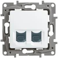 Розетка компьютерная СП Etika RJ45 + RJ45 CAT.6 UTP бел. Leg, LEGRAND 672254 (1 шт.)