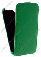 Кожаный чехол для Fly IQ 458 Quad Evo Tech 2 Aksberry Protective Flip Case (Зеленый)