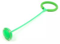 Нейроскакалка скакалка на ногу со светодиодным LED роликом, развивающая, для детей, тренажер для мозга, 60 см, колесо со светом, цвет зеленый