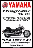 Руководство по ремонту Мото Сервис Мануал Yamaha XVS650/400 "DragStar" (1997 -2017) на русском языке