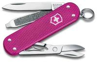 Нож-брелок VICTORINOX Classic SD Alox Colors "Flamingo Party", 58 мм, 5 функций, лиловый