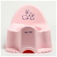 Горшок детский музыкальный «Кролики», цвет розовый