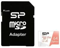 Карта памяти Silicon Power 64Gb MicroSD Silicon Power Superior (SP064GBSTXDV3V20SP)