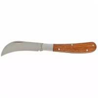 Нож садовый складной Palisad изогнутое лезвие, 170 мм, деревянная рукоятка 79001