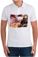 Рубашка- поло CoolPodarok medieval 2 total war Царь Залпы катапульты