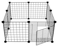 Вольер 8 секций, металлический, черный, 70 х 70 х 35 см, (35 х 35 см звено)