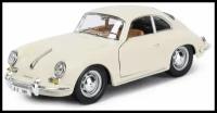 Легковой автомобиль Bburago Porsche 356B Coupe (1961) (18-22079) 1:24, 22 см, слоновая кость