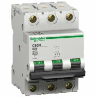 Выключатель автоматический 3П C60N 63А х-ка C 6кА, SCHNEIDER ELECTRIC 24356 (1 шт.)