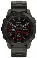 Часы Garmin Fenix 7 Sapphire Solar титановый угольно-серый DLC с угольно-серым титановым DLC браслетом, 010-02540-39