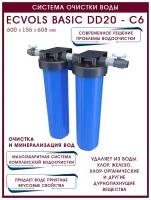 Система очистки воды Ecvols Basic DD20 - C6, до 4 потребителей, Fe до 1, жесткость до 7, H2S: удаляет