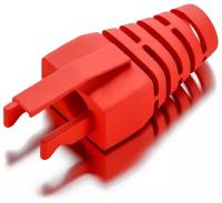 GCR Колпачок для коннектора 8p8c RJ-45 5кат изолирующий красный (10шт) диаметр кабеля: 5.0-5.5 мм