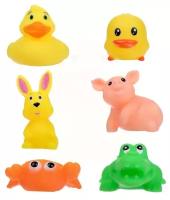 Набор резиновых игрушек для игры в ванной «Малыши 2», пищалки, 6 шт., цвет сюрприз