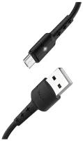 USB кабель HOCO X30 Star MicroUSB, LED, 1.2м, TPE (черный)