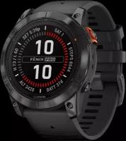 Смарт-часы GARMIN Fenix 7X PRO Solar Edition серый с черным ремешком (010-02778-01)