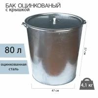 Бак оцинкованный 80л с крышкой