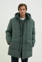Пальто мужское Finn Flare, цвет: т.зеленый FAD21041_506