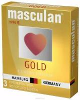 Презервативы Masculan Gold с ароматом ванили - 3 шт