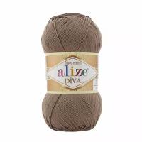 Пряжа для вязания ALIZE 'Diva', 100г, 350м (100% микрофибра) ТУ (688 молочно-коричневый), 5 мотков