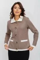 Пиджак Текстильная Мануфактура, размер 56, коричневый, белый