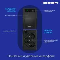 Источник бесперебойного питания Ippon Back Basic 650S Euro 650VA Черный