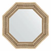 Зеркало настенное Octagon EVOFORM в багетной раме серебряный акведук, 62х62 см, для гостиной, прихожей, кабинета, спальни и ванной комнаты, BY 7360