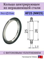 Кольцо центрирующее KF25 (NW25) с витоновым уплотнением, нержавеющая сталь 304L