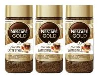 Кофе растворимый Nescafe GOLD Barista Latte Style с добавлением натурального жареного молотого ароматизированный, стеклянная банка, 85 г, 3 уп