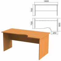 Стол письменный эргономичный "Фея", 1600х900х750 мм, правый, цвет орех милан, СФ14.5