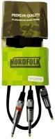 NordFolk NYC275/1M кабель инсертный Jack stereo-2 x Jack mono, металл разъёмы, 1 м