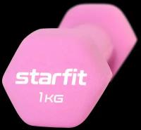 Гантель неопреновая Starfit Db-201 1 кг, розовый пастельный