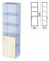 Шкаф полузакрытый часть 2 "Арго", 560х370х2000 мм, дверь, 4 полки, ясень шимо