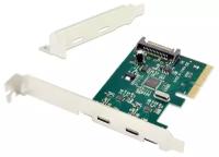 Контроллер PCI-Ex4 v3.0 (Asmedia ASM1142) 2 x USB 3.1 Gen2 Type-C | ORIENT AM-31U2PE-2C