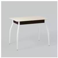 Стол обеденный раскладной, DecoLine-1, Дом Столов, дуб молочный/венге, ноги гнутые белые