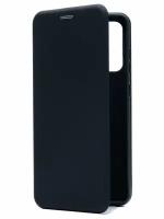 Чехол книжка на Samsung Galaxy A72 (Самсунг А72) эко-кожа черный с функцией подставки отделением для пластиковых карт Shell Case Miuko