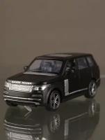 Металлическая инерционная машинка Range Rover 1:32 (металл, свет, звук), черный, 15 см