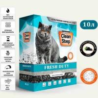 CLEAN STEP Fresh Duty with Activated Carbon and Nature Scented комкующийcя наполнитель для кошачьего туалета с активированным углем 10 л 8,4 кг