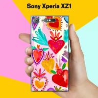 Силиконовый чехол на Sony Xperia XZ1 Узор 13 / для Сони Иксперия ИксЗ 1