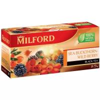Чай черный Milford Sea Buckthorn-Wild Berry в пакетиках, ежевика, облепиха, 20 пак