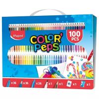 Набор для цветного рисования, 100 предметов в подарочном футляре MAPED COLOR'PEPS KIT 100