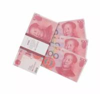 Деньги сувенирные игрушечные купюры номинал 100 китайских юаней