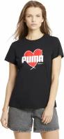 Футболка/Puma/58789701/Heart Tee/черный/L