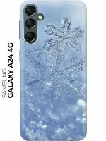 Силиконовый чехол Снежинка на голубом на Samsung Galaxy A24 / Самсунг А24