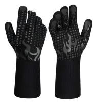 Хозяйственные огнеупорные перчатки R-MAX из арамида для защиты рук от воздействия высоких температур, черно-серый