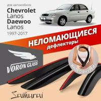 Дефлекторы окон неломающиеся Voron Glass серия Samurai для CHEVROLET LANOS 1997-2009 накладные 4 шт