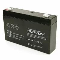 Аккумулятор AGM ROBITON VRLA6-7.0 9810, 6В, 7Ач, свинцовый, кислотный, герметичный, необслуживаемый