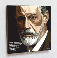 Картина постер Зигмунд Фрейд в стиле ПОП-АРТ в рамке с креплением / Портрет / Top Poster