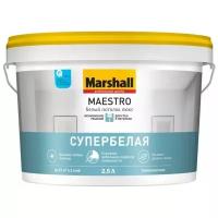 Краска водно-дисперсионная Marshall Maestro Белый потолок люкс глубокоматовая белый 2.5 л 3.6 кг